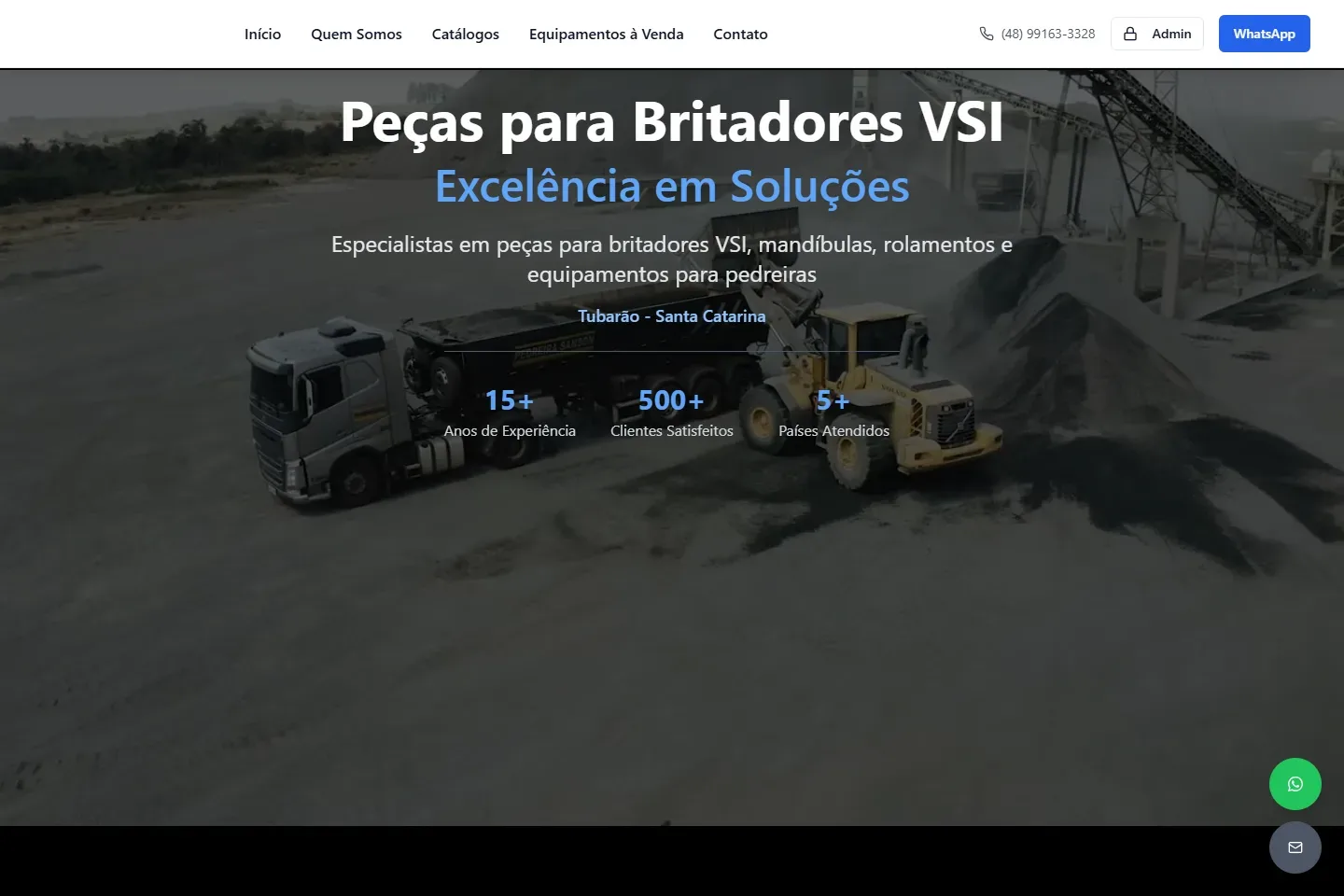 Página inicial do site Britec Peças